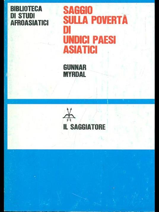 Saggi sulla povertà di undici paesiasiatici - Gunnar Myrdal - copertina