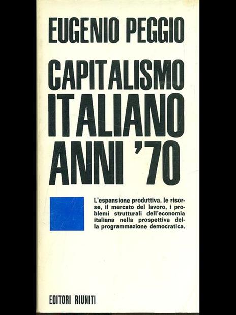 Capitalismo italiano anni '70 - Eugenio Peggio - copertina