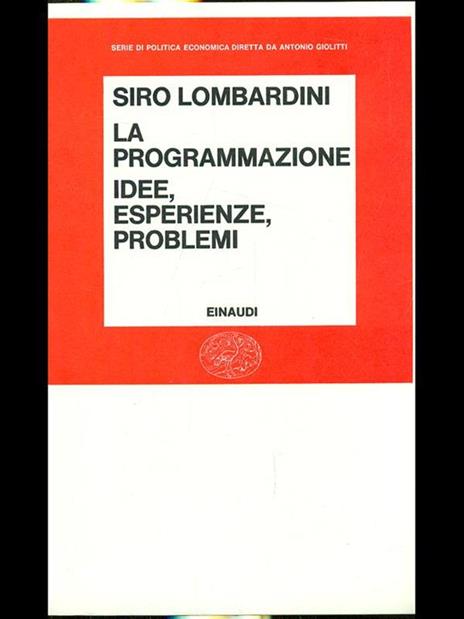 La programmazione - Siro Lombardini - copertina