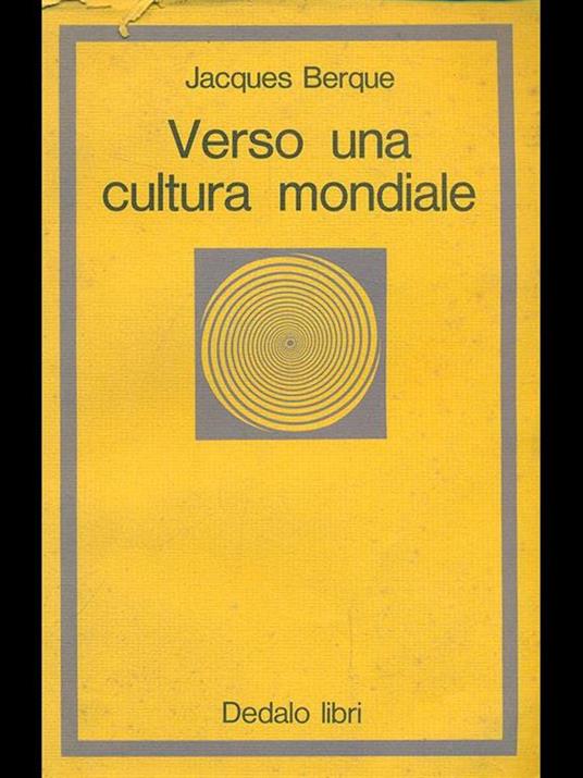 Verso una cultura mondiale - Jacques Berque - copertina