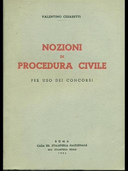 Nozioni di procedura civile - Valentino Cesaretti - 2