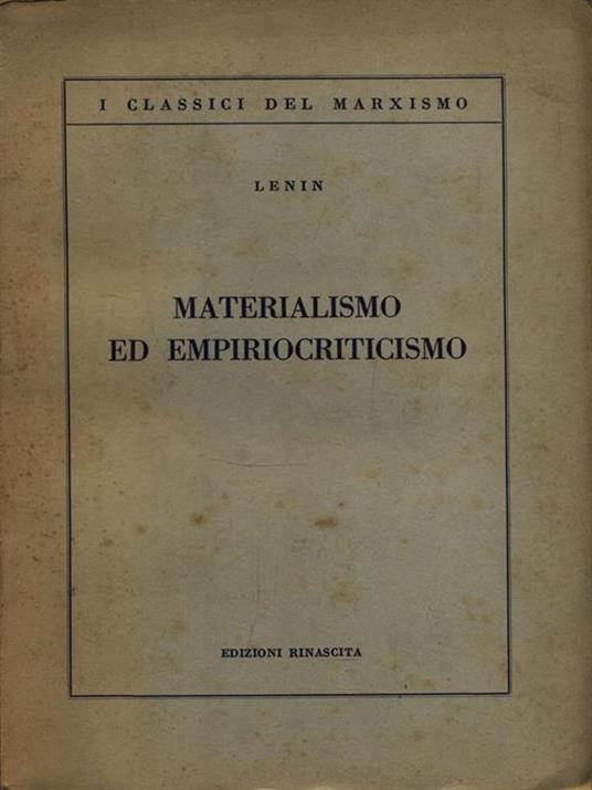 Materialismo ed Empiriocriticismo - Lenin - copertina