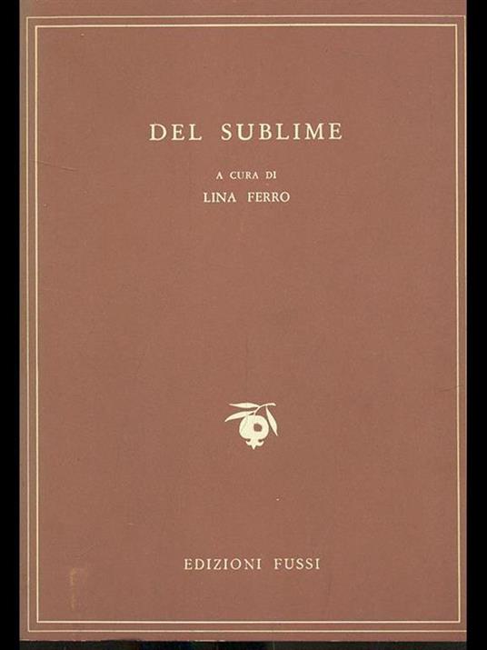 Del sublime - Lina Ferro - copertina