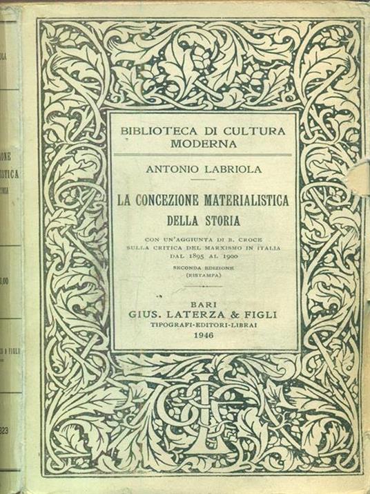 La concezione materialistica della storia - Antonio Labriola - copertina