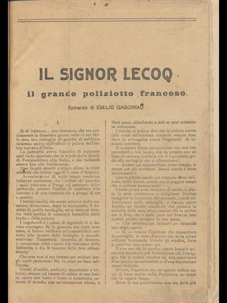 Il signor Lecoq. Il grande poliziotto francese - copertina