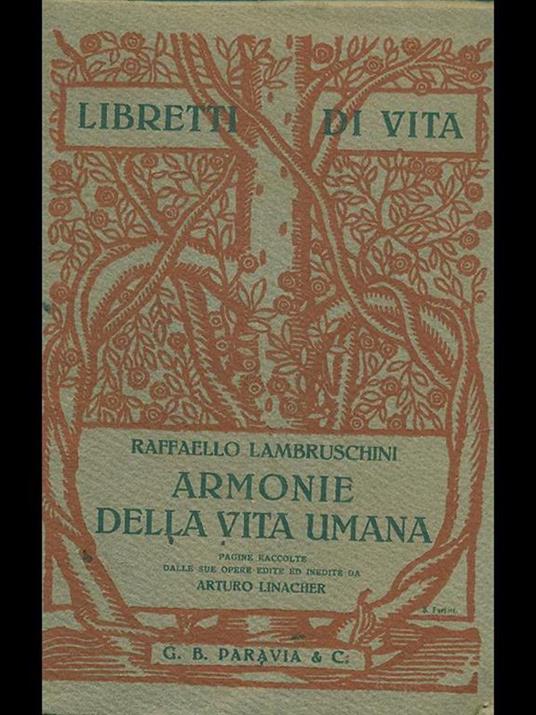 Armonie della vita umana - Raffaello Lambruschini - copertina