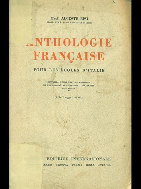 Anthologie française - Alceste Bisi - copertina