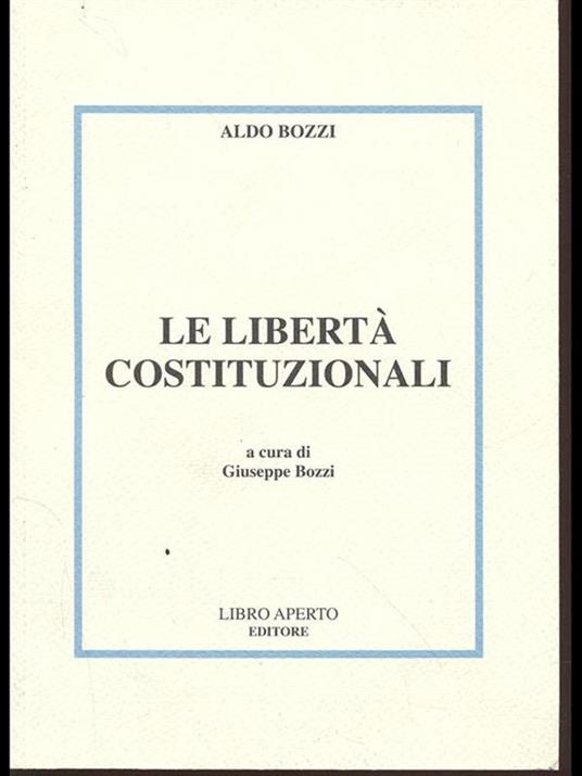 Le libertà costituzionali - Aldo Bozzi - copertina