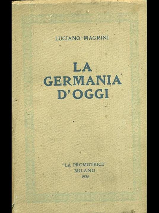 La Germania d'oggi - Luciano Magrini - copertina