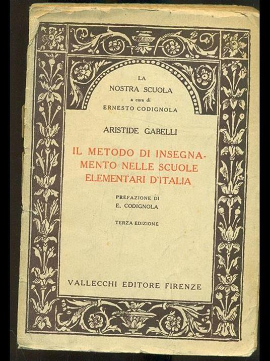 Il metodo di insegnamento nelle scuole elementari d'Italia - Aristide Gabelli - copertina