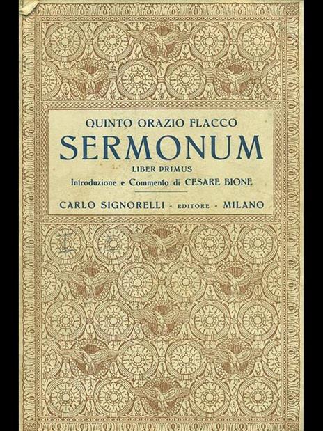 Sermonum - Q. Flacco Orazio - copertina