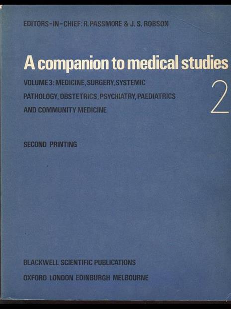 A companion to medical studies 3 part 2 - R. Passmore,J. S. Robson - copertina