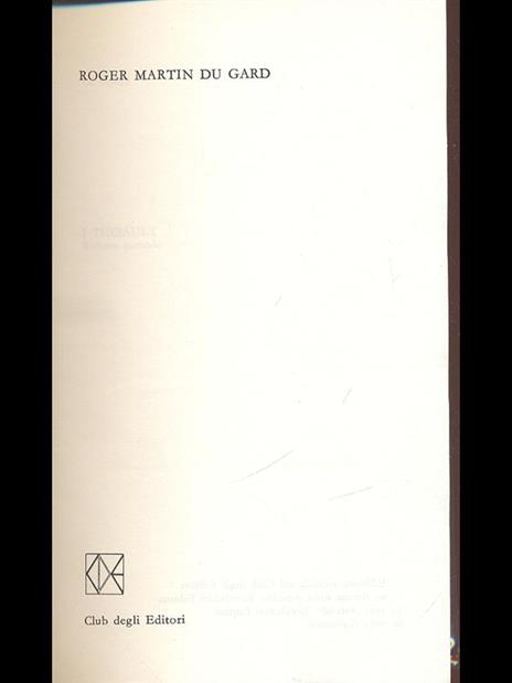 Roger Martin du Gard Premio Nobel 1937 vol 1 - copertina