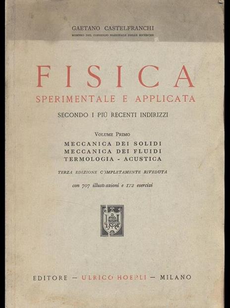 Fisica sperimentale e applicata - Gaetano Castelfranchi - 2