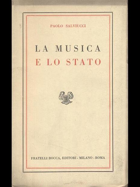 La musica e lo stato - Paolo Salviucci - copertina