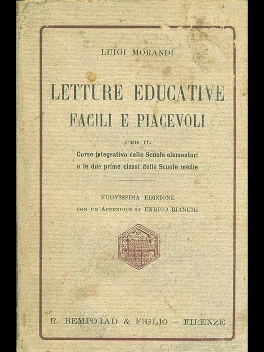 Letture educative facili e piacevoli - Luigi Morandi - copertina