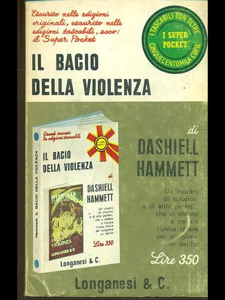 Il bacio della violenza - Dashiell Hammett - copertina