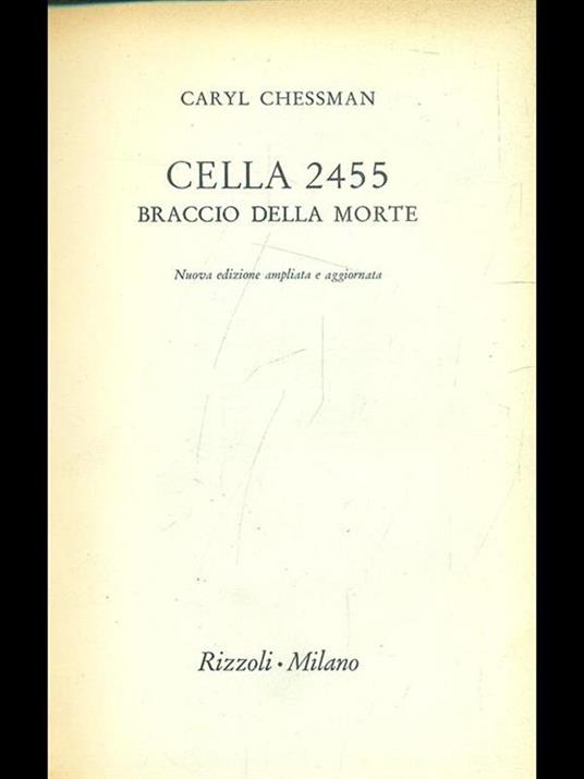 Cella 2455 braccio della morte - Caryl Chessman - copertina