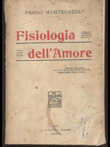 Fisiologia dell'Amore - Paolo Mantegazza - copertina