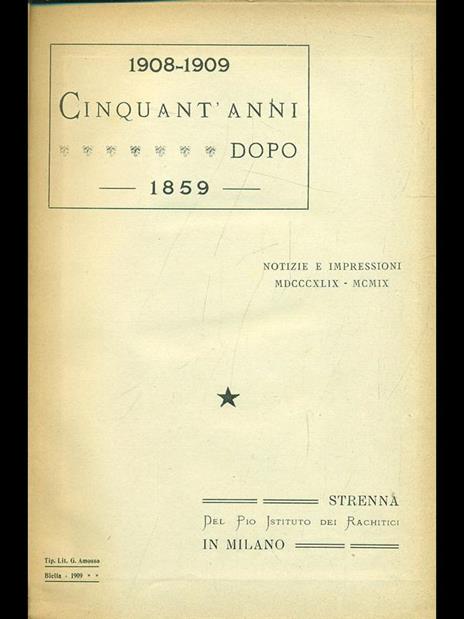 1908-1909 Cinquant'anni dopo 1859 - copertina