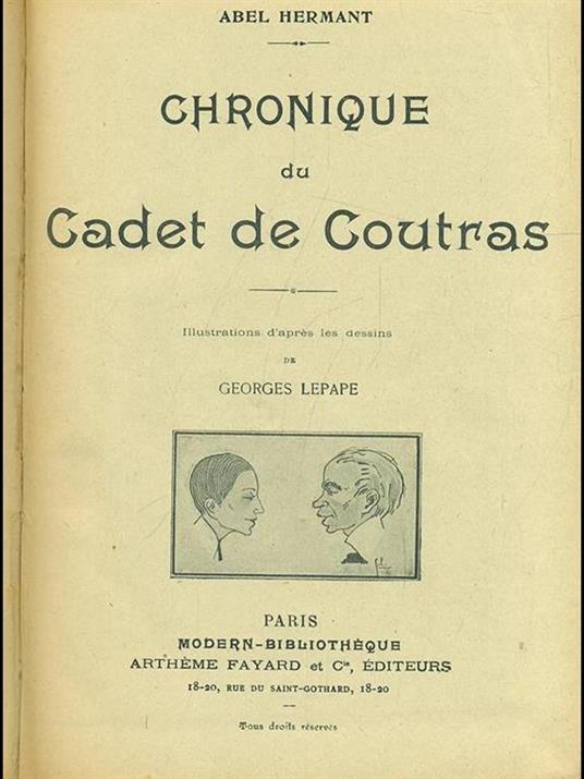 Chronique du cadet de coutras - Abel Hermant - copertina