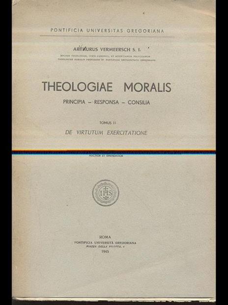 Theologiae Moralis 2 - Arthur Vermeersch - copertina