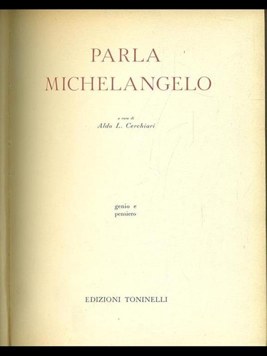 Parla Michelangelo - Aldo L. Cerchiari - copertina