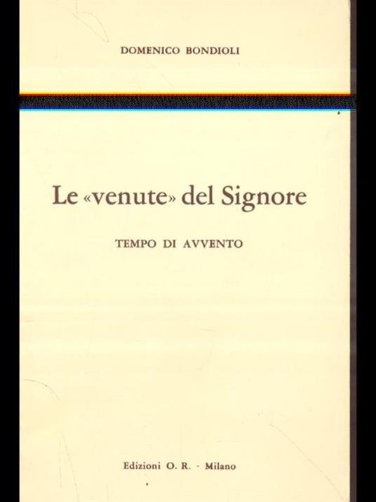 Le venute del Signore. Tempo di avvento - copertina