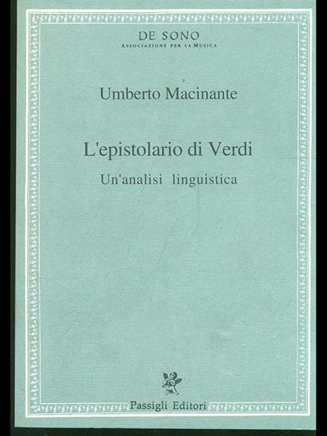 L' epistolario di Verdi. Un'analisi linguistica - Umberto Macinante - 5