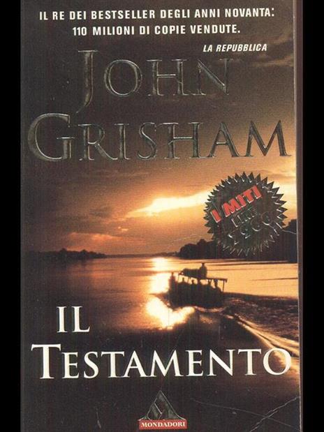 Il testamento - John Grisham - copertina