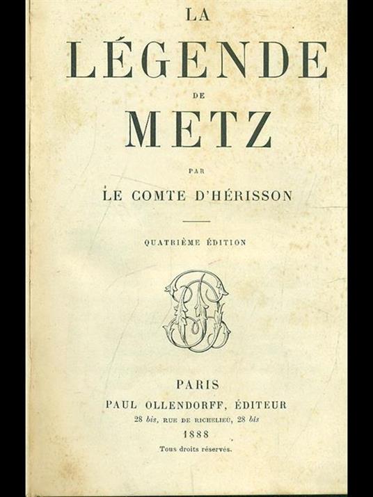 La legende de Metz - copertina
