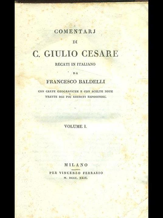 Comentarj di C. Giulio Cesare - copertina