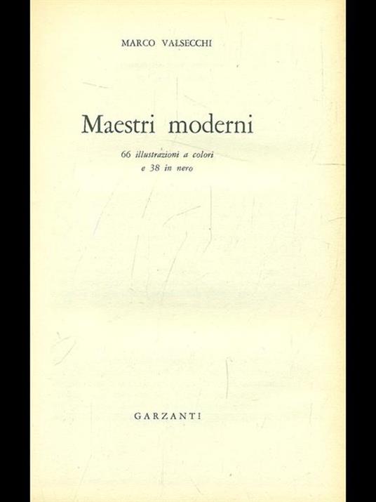 Maestri moderni - Marco Valsecchi - copertina