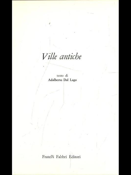 Ville antiche - Adalberto Dal Lago - copertina