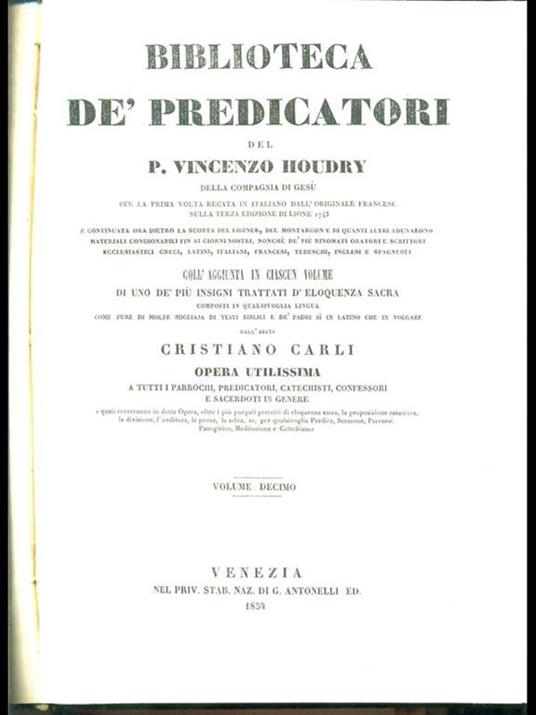 Biblioteca de Predicatori. Vol. 10 - Vincent Houdry - 2