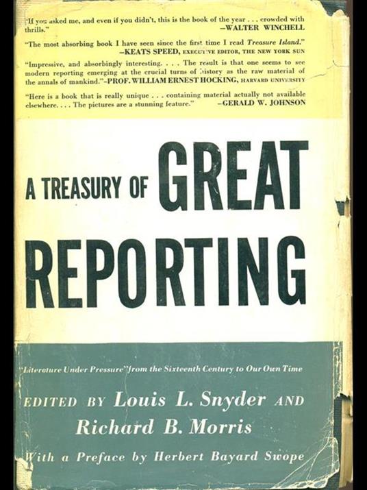 A treasury of great reporting - Snyder,Morris - 9