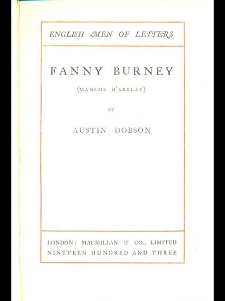 Fanny Burney - Austin Dobson - 2
