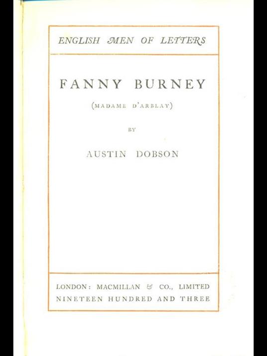 Fanny Burney - Austin Dobson - 4