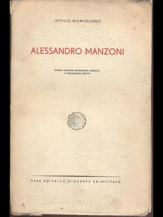 Alessandro Manzoni - Attilio Momigliano - copertina