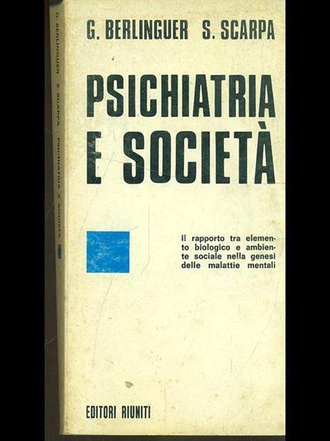 Psichiatria e società - Giovanni Berlinguer,Sergio Scarpa - copertina