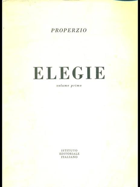 Elegie. Vol. 1 - Sesto Properzio - 2