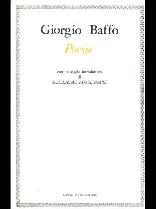 Poesie - Giorgio Baffo - copertina