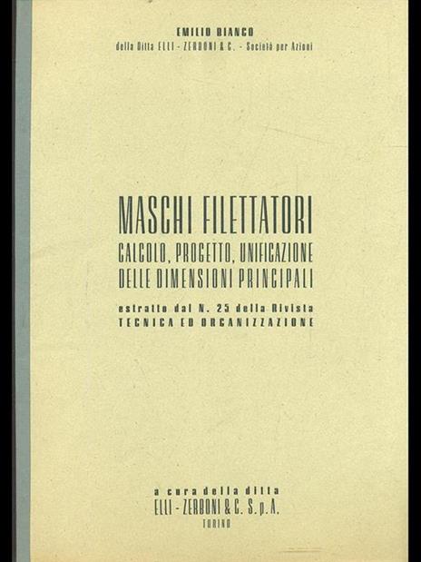 Maschi filettatori - Libro Usato - Elli, Zerboni & C. - | IBS