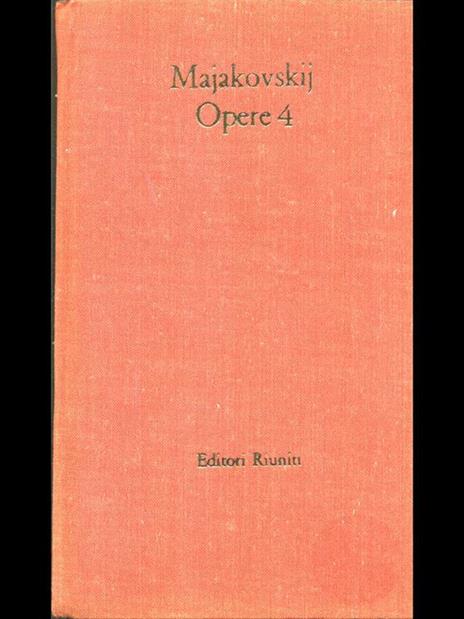 Opere 4 - Vladimir Majakovskij - copertina