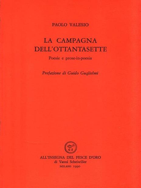 La campagna dell'ottantasette - Paolo Valesio - 2