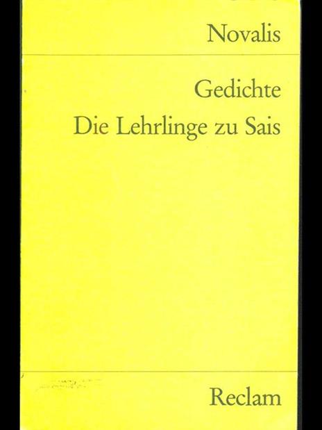 Gedichte. Die Lehrlinge zu Sais - Novalis - 3