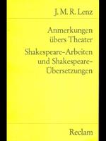 Anmerkungen ubers Theater. Shakespeare-Arbeiten und Shakespeare-Ubersetzungen