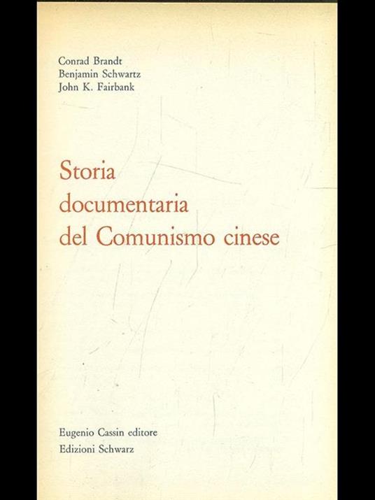 Storia documentaria del Comunismo cinese - copertina