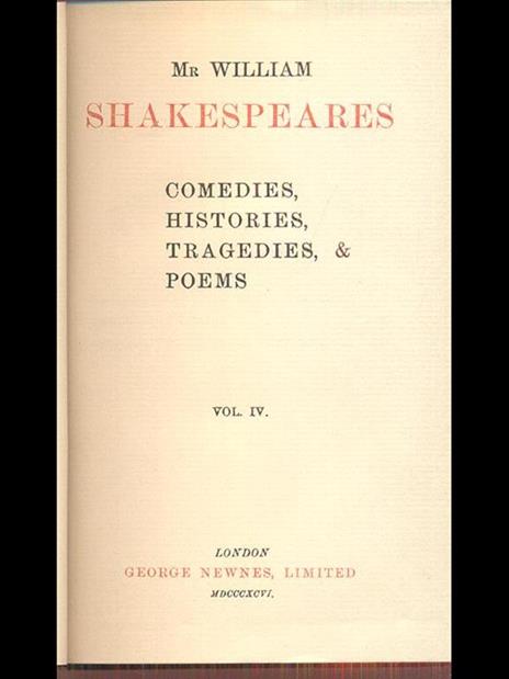 Shakespeares Vol. IV - William Shakespeare - copertina