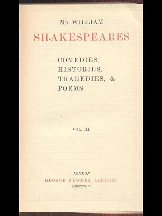 Shakespeares Vol. III - William Shakespeare - 3